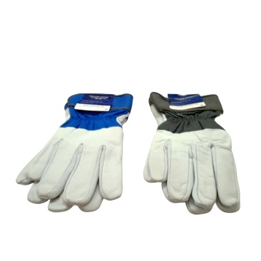 Insulated Leather Fitters Work Gloves Blue Or Grey Cuff