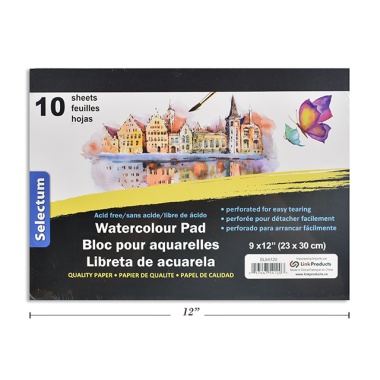Watercolour pad 9x12 inch 10 acid free sheets Selectum