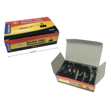 DOUBLE CLIPS 25MM 1 (1415)  BOX OF 12.