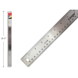 RULER 24/60CM STEEL NON-SLIP CORK BACKING"