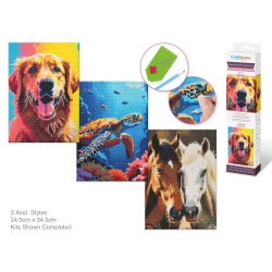 Diamond Art C) Majestic Creatures 11.8 x 15.7" 3 Asst Styles"