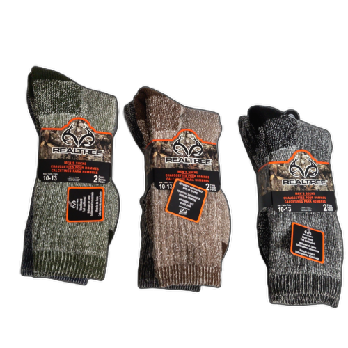 Men''s Socks Size 10-13 2 Pairs Assorted Colours Realtree - Sold Seperate
