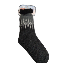 Polar Heat Home Socks Charcoal Mix Black Large