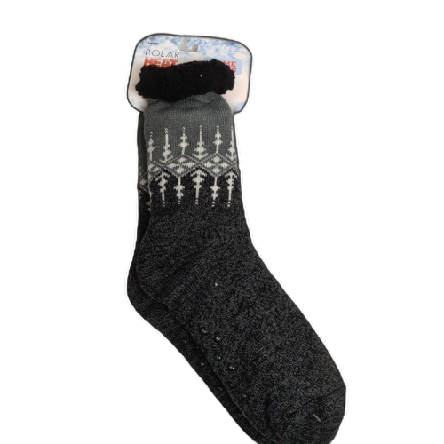 Polar Heat Home Socks Charcoal Mix Black Large