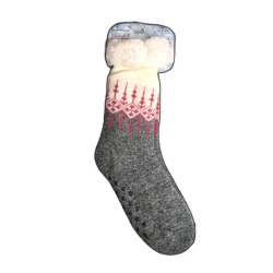 Polar Heat Women's Home Socks Grey Mix Pink Size 4-10