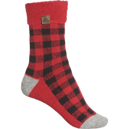 Women's Socks Red & Black Plaid Size 4-10 Kodiak