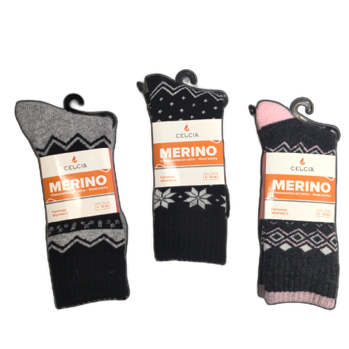 Women's Wool Socks Assorted Colours Size 6-10 Merino