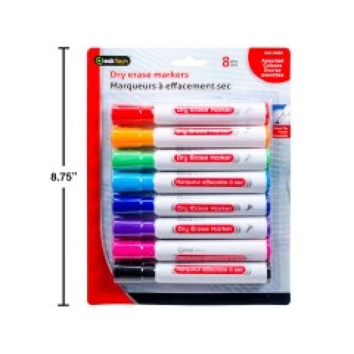 Dry erase markers 8 pc Assorted colours chisel tip