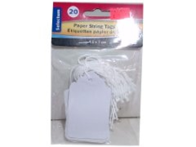 Paper String Tags  20 pkg. W/ hole