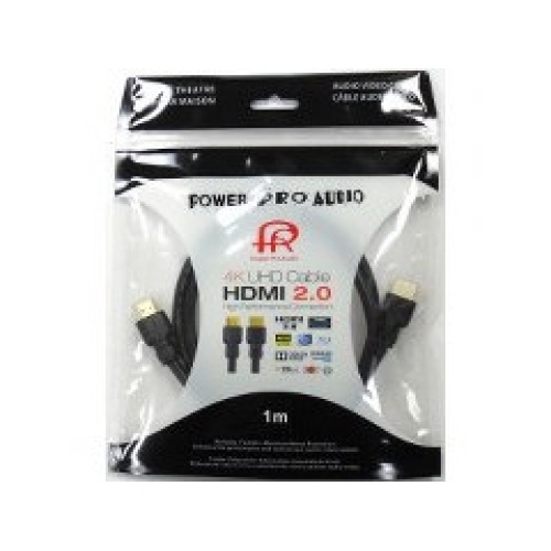 Cable HDMI 2.0 4K round 1 meter power pro audio
