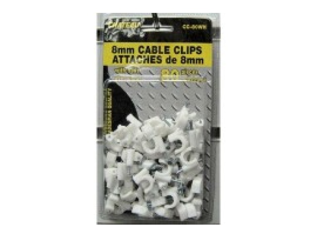 Clips Cable 8mm 80/pk. White