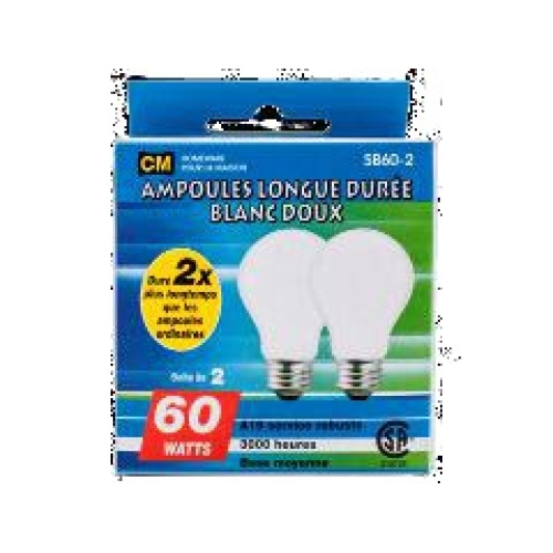 Light bulb soft white 60 watt 2 pack