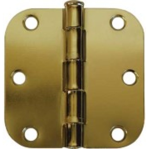 Hinge - door 3 inch brass plated set of 2 w/screws