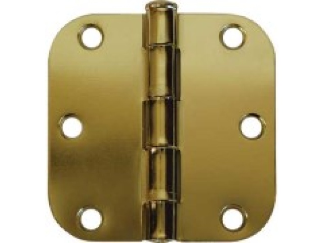 Hinge - door 3 inch brass plated set of 2 w/screws