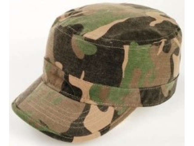 Military Style Fatigue hat - washed camo