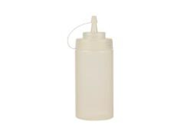 16OZ CLEAR WIDE MOUTH SQUEEZE BOTTLES WITH LID 1/PK X 24/CS