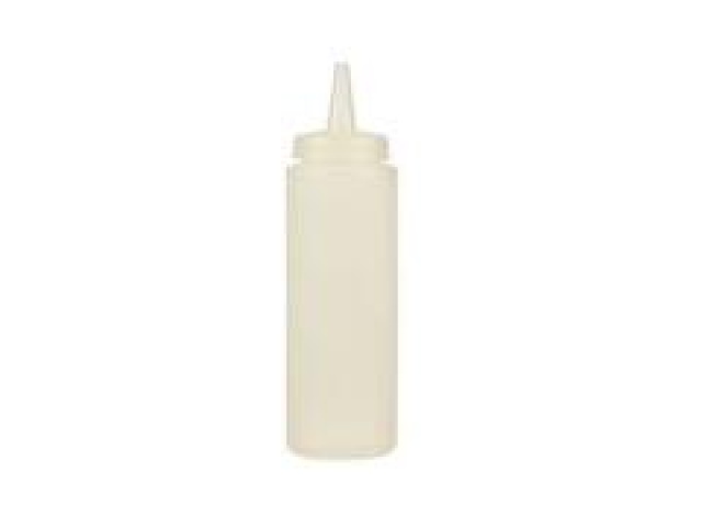 8OZ CLEAR SQUEEZE BOTTLE WITH LID 1/PK X 36/CS