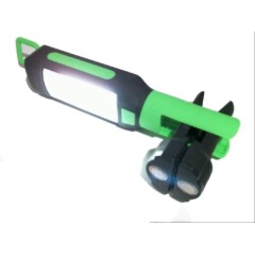 Flashlight COB and single beam with clamp hook or magnetic base