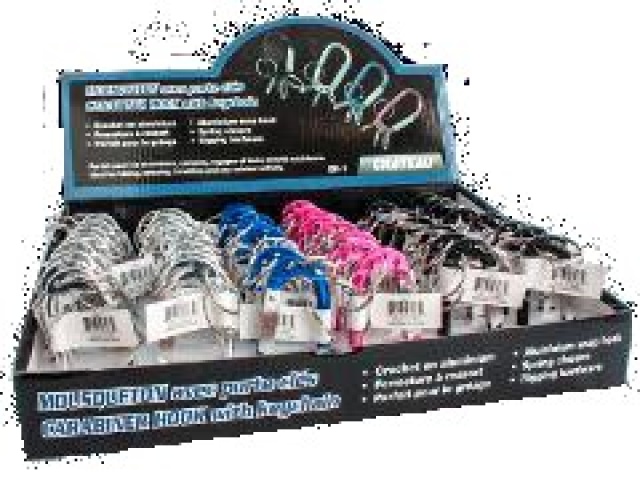 Carabiner with 3 keychains Assorted colours
