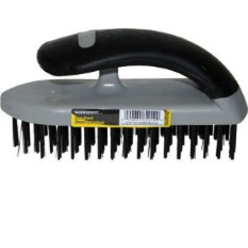 Wire brush carbon steel 5x18 row rubber handle