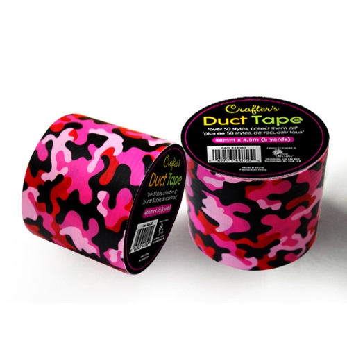 Crafters Duct Tape, Pink Camo 48mm x 4.5M (5 Yards) Time 4 Crafts