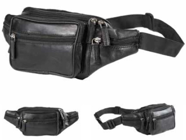 Waist pack leather fanny pack adjusts up to 45 inch