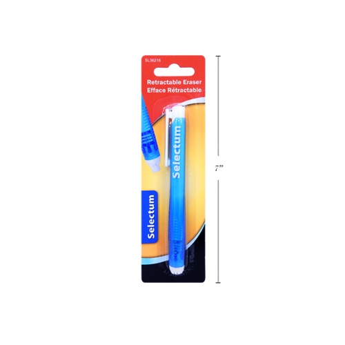 Retractable eraser pen with clip
