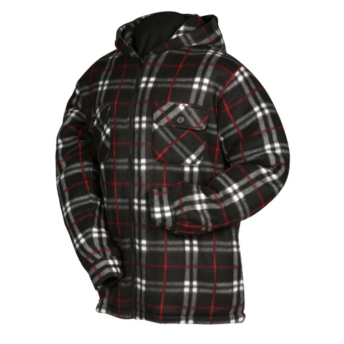 Pile Jacket - hooded - black/red - medium SPECIAL PRICE
