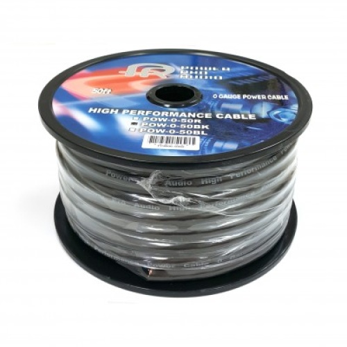 Power wire 0 gauge black 50 foot roll sold by the foot