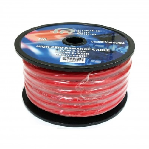 Power wire 0 gauge red 50 foot roll sold by the foot
