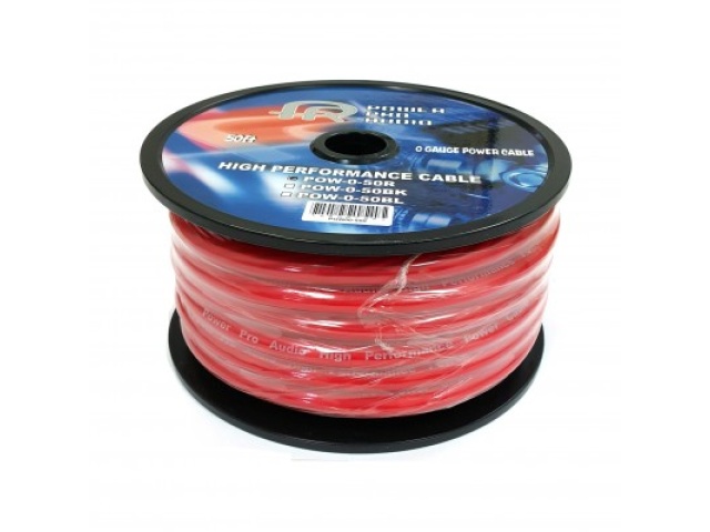 Power wire 0 gauge red 50 foot roll sold by the foot
