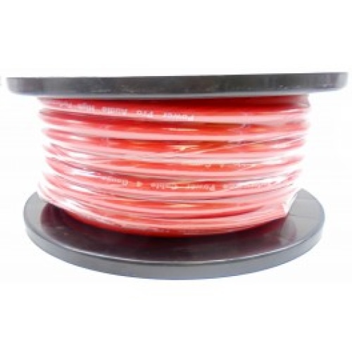 Power wire 4 gauge red 100 foot roll sold by the foot