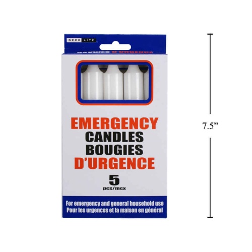 Emergency Candle Set colour box  6.5 inch 5 pc