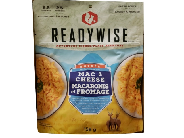 Readywise meal Mac & Cheese 158g makes 2.5 servings