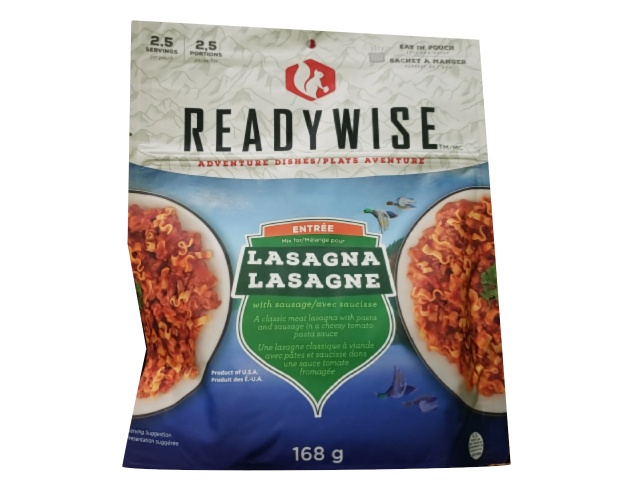 Wise company camping food - cheesy lasagna 168g makes 2.5 servings