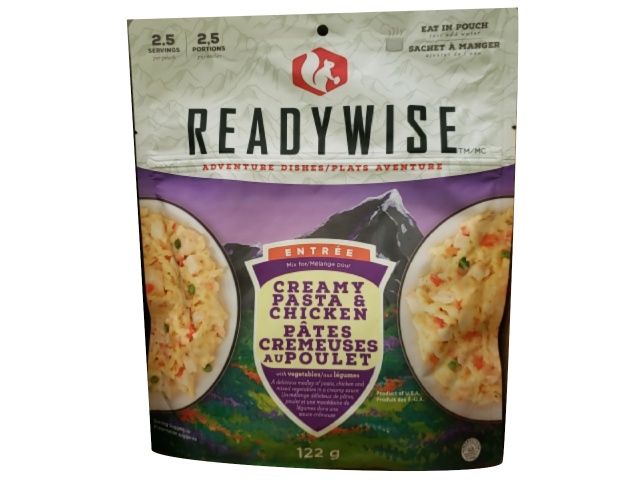 Wise company camping food - creamy pasta with chicken 122g makes 2.5 servings