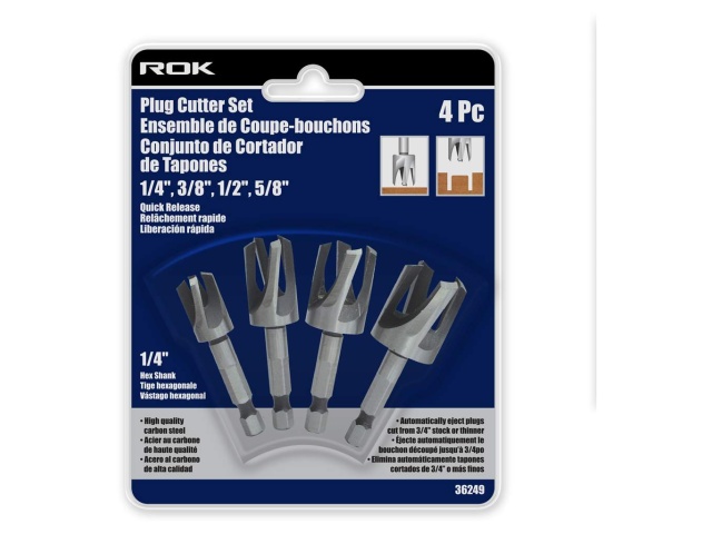 Plug cutter set 4 pc 1/4 3/8 1/2 5/8