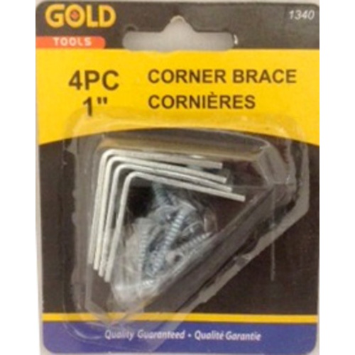Corner brace 1 inch 4 pc with screw