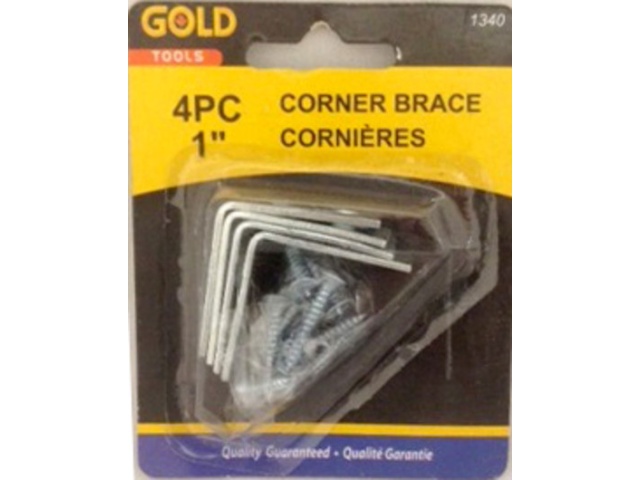Corner brace 1 inch 4 pc with screw