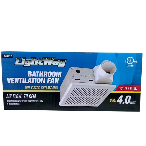 Bathroom fan white 70cfm 4.0 sones