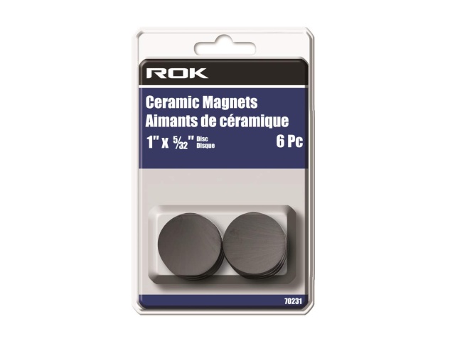 Magnets ceramic 1 x 5/32 disc 6 pack