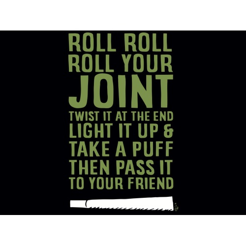 T-Shirt with print - Roll Your Joint - L