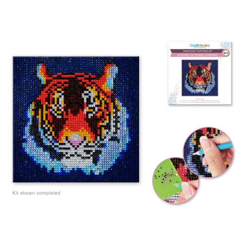Craft Medley Kit: DIY Diamond Painting Kit E) Tiger