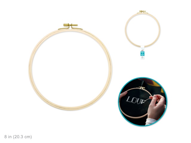 Needlecrafters: 8 Embroidery Hoop w/Brass Clamp\