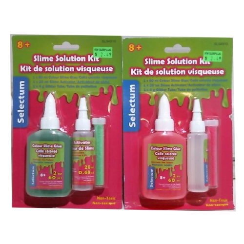 Slime Glue Kit Solution 4 Assorted Colours Incl.Glue and Glitter