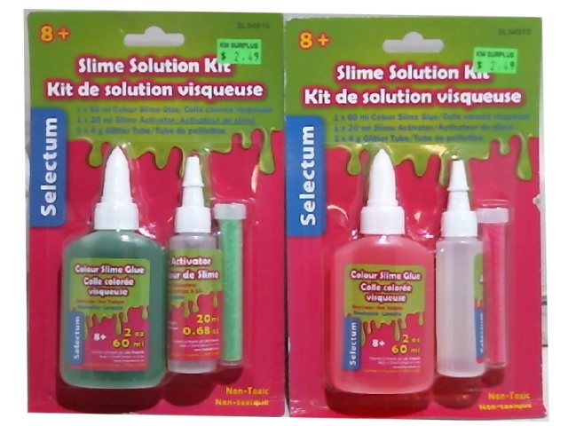 Slime Glue Kit Solution 4 Assorted Colours Incl.Glue and Glitter