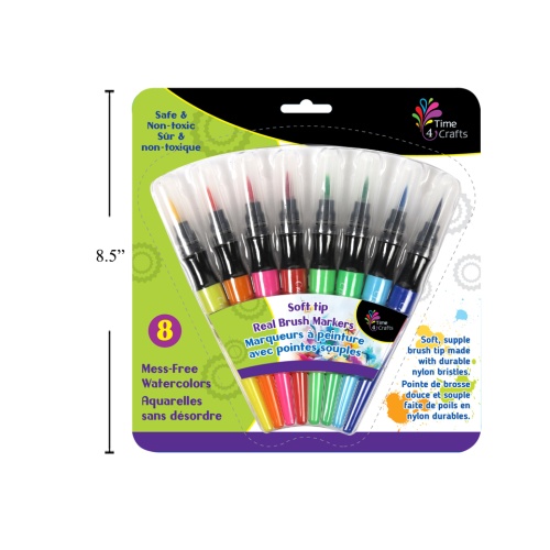 Time 4 Crafts,8 pcs Brush markers soft tip real brush