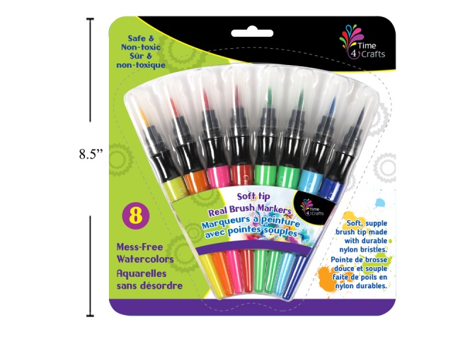Time 4 Crafts,8 pcs Brush markers soft tip real brush