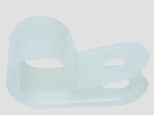 nylon cable clamp R type 1/4 white - bag of 100