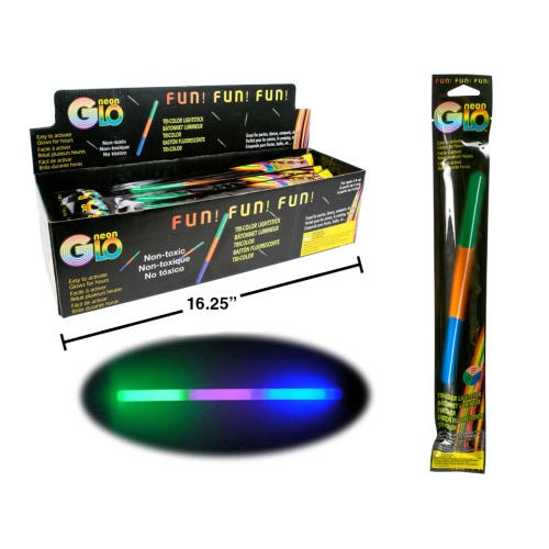 Neon Glo 12 Tri-colour Glow Stick, foil bag